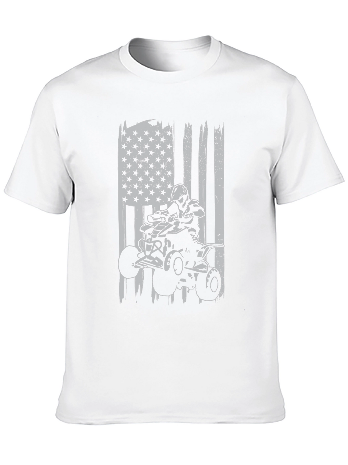 ATV Rider American Flag Graphic T-Shirt