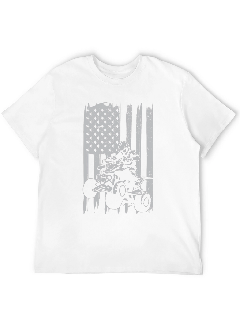 ATV Rider American Flag Graphic T-Shirt