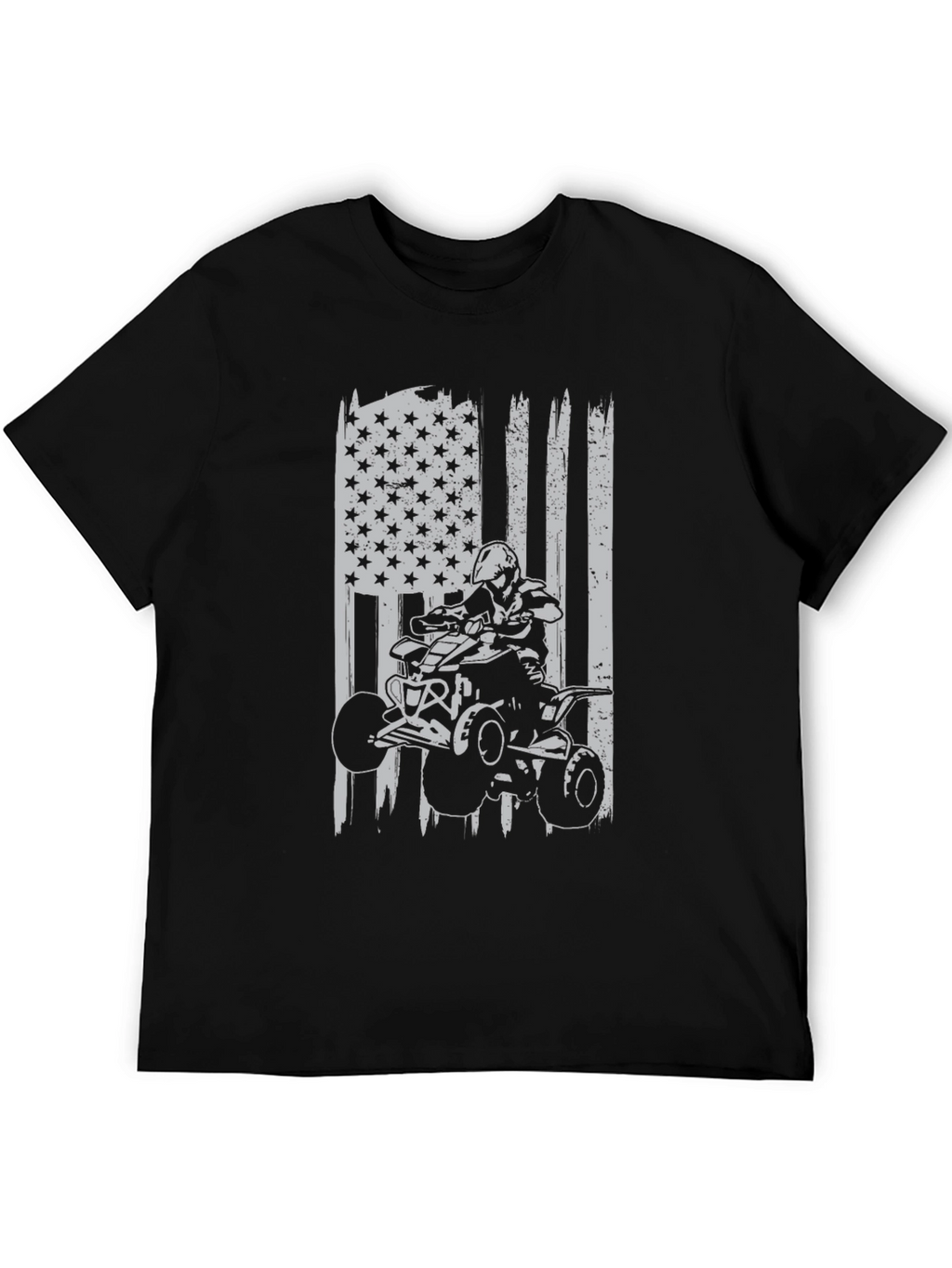 ATV Rider American Flag Graphic T-Shirt