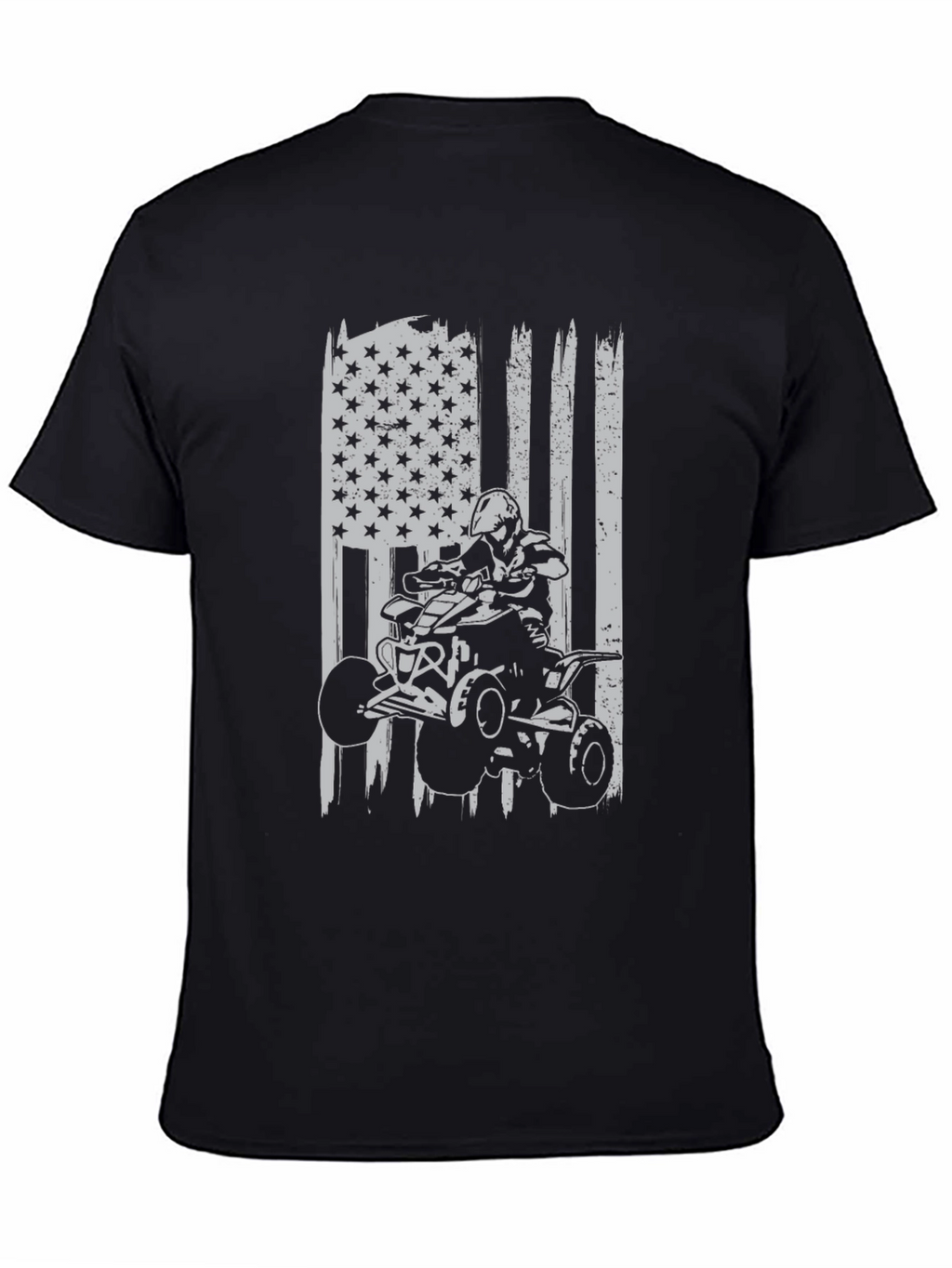 ATV Rider American Flag Graphic T-Shirt