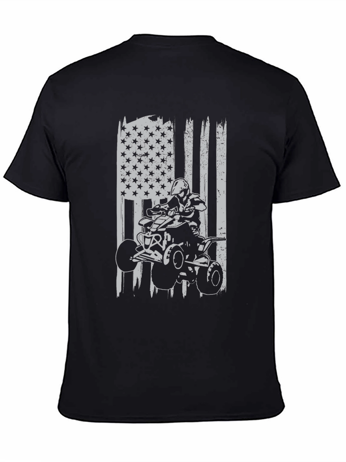 ATV Rider American Flag Graphic T-Shirt
