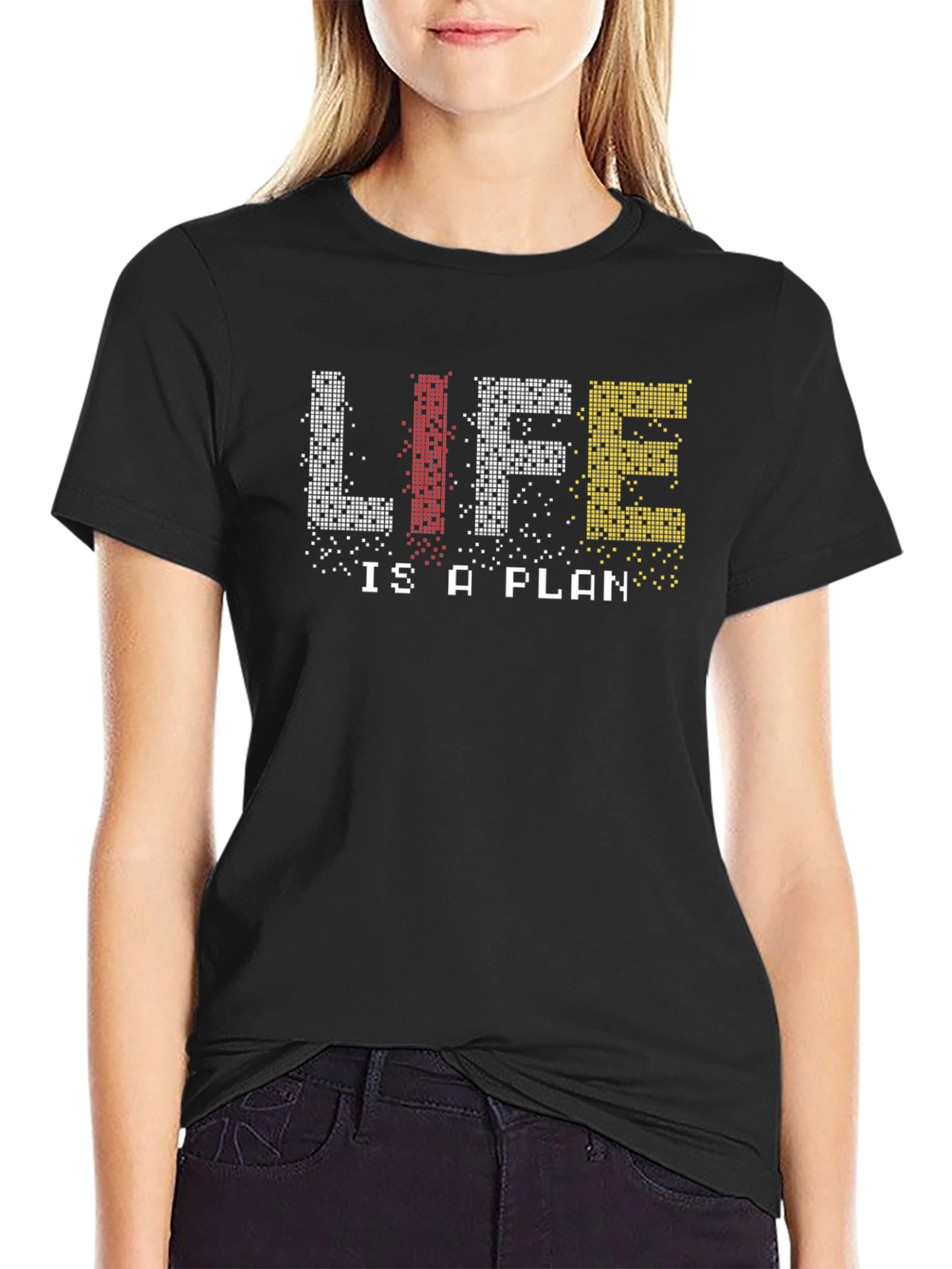 Life Is A Plan Pixelated Graphic Tee