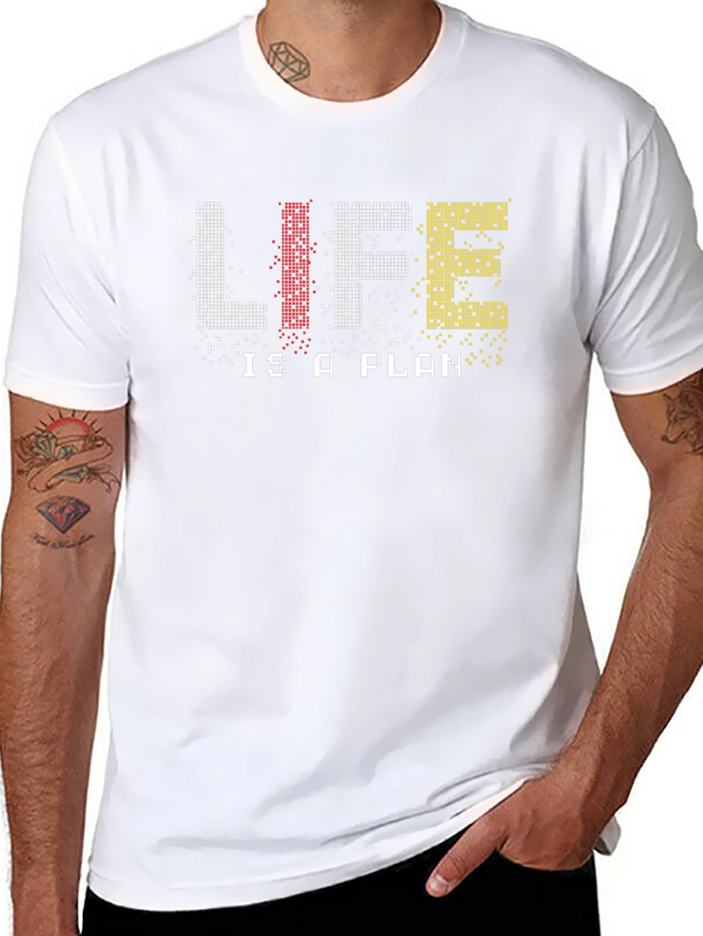 Life Is A Plan Pixelated Graphic Tee