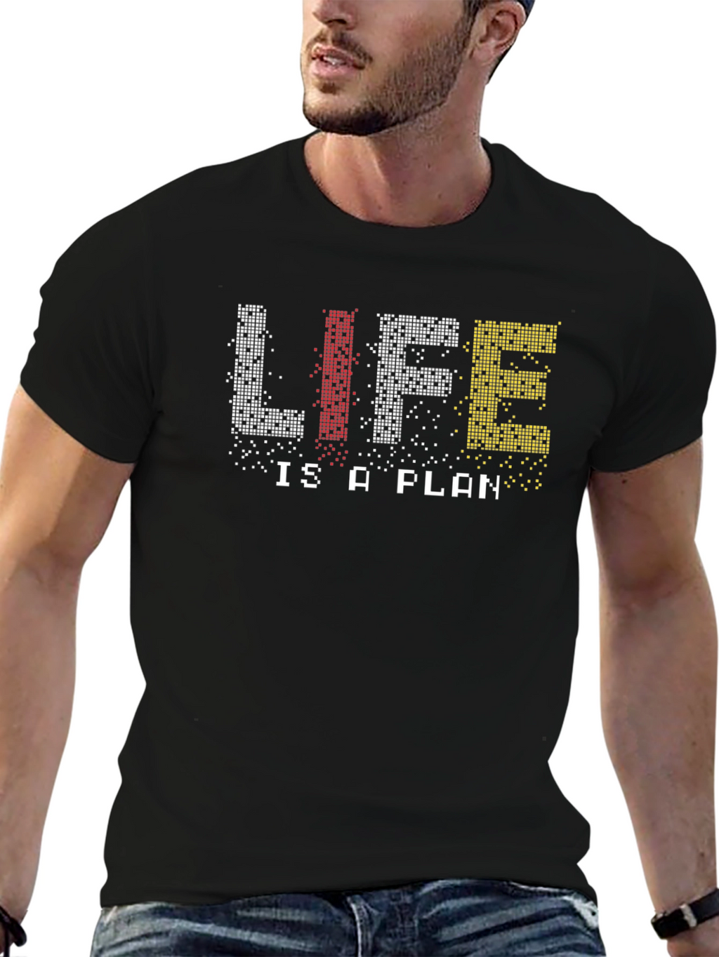 Life Is A Plan Pixelated Graphic Tee