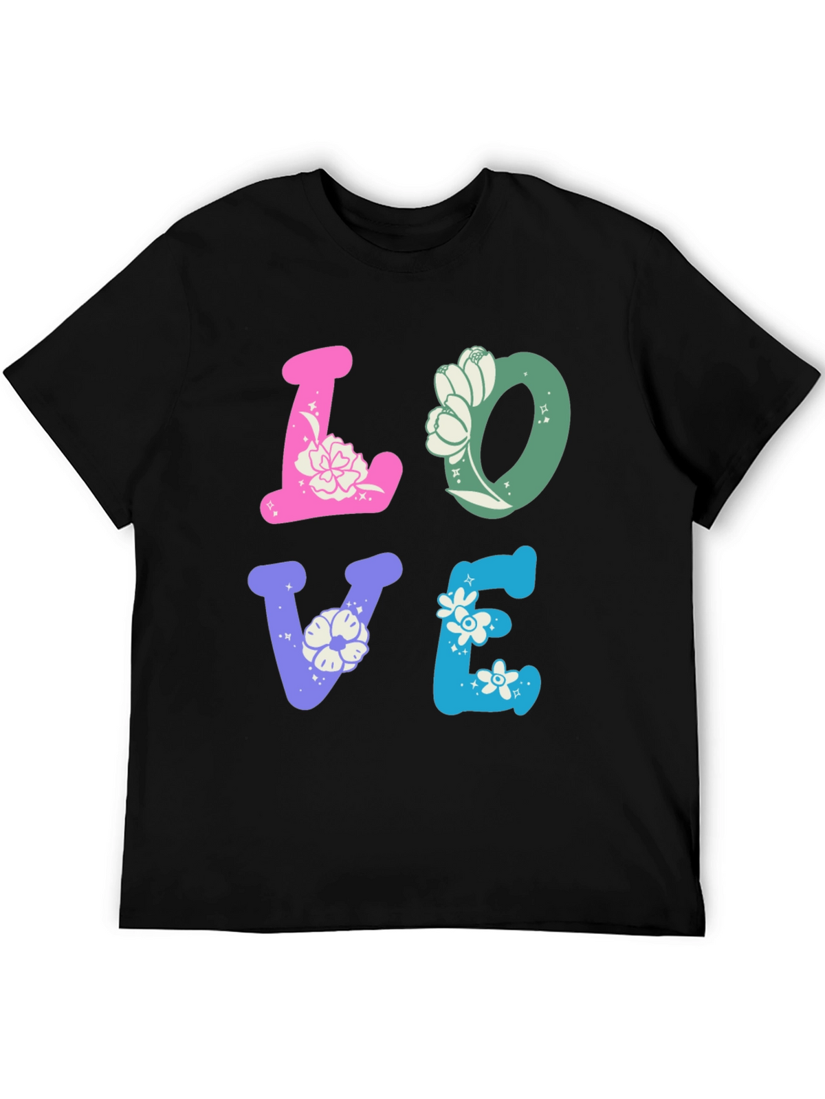 Floral LOVE Graphic Tee - Trendy Casual Shirt