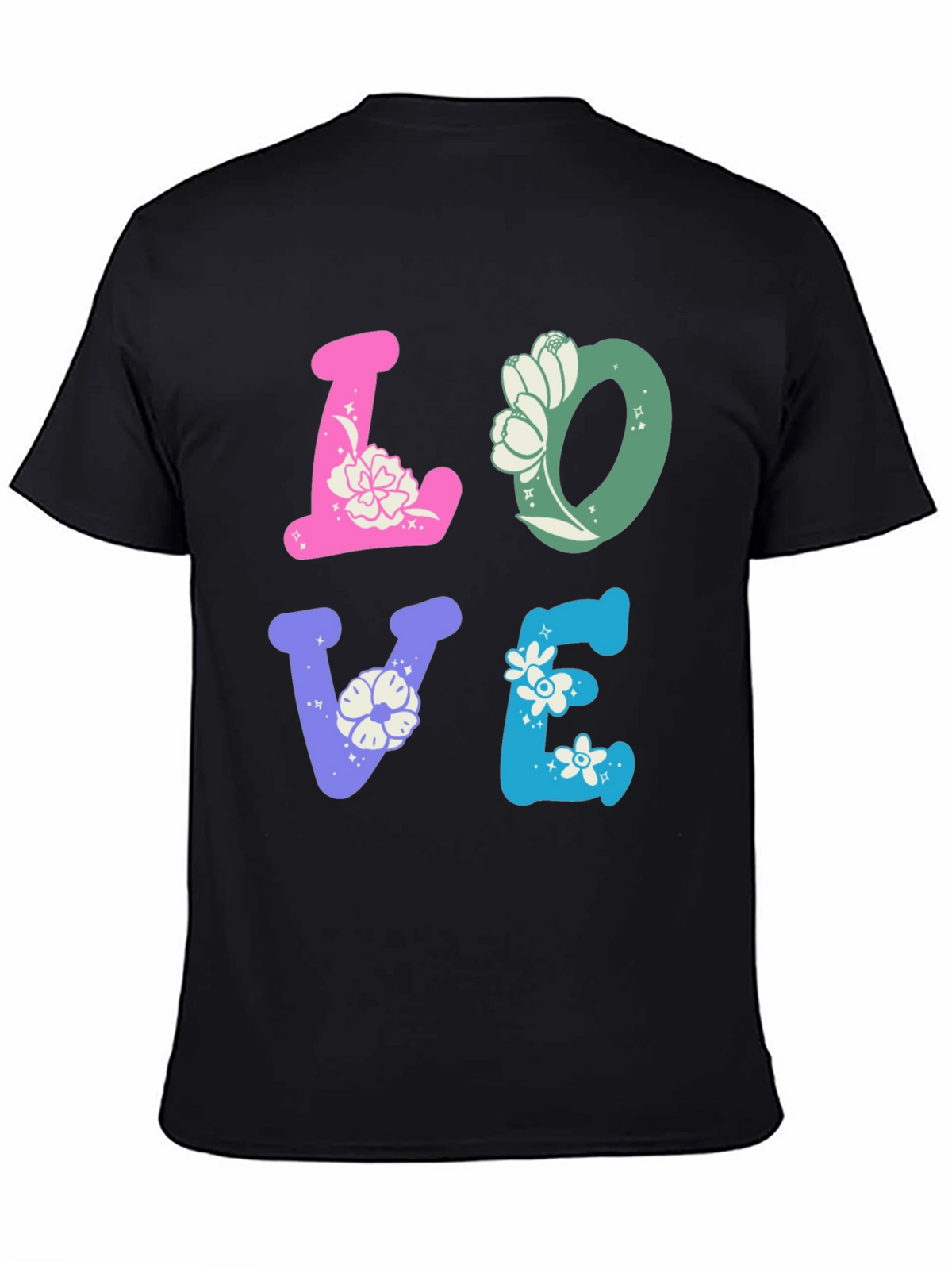 Floral LOVE Graphic Tee - Trendy Casual Shirt