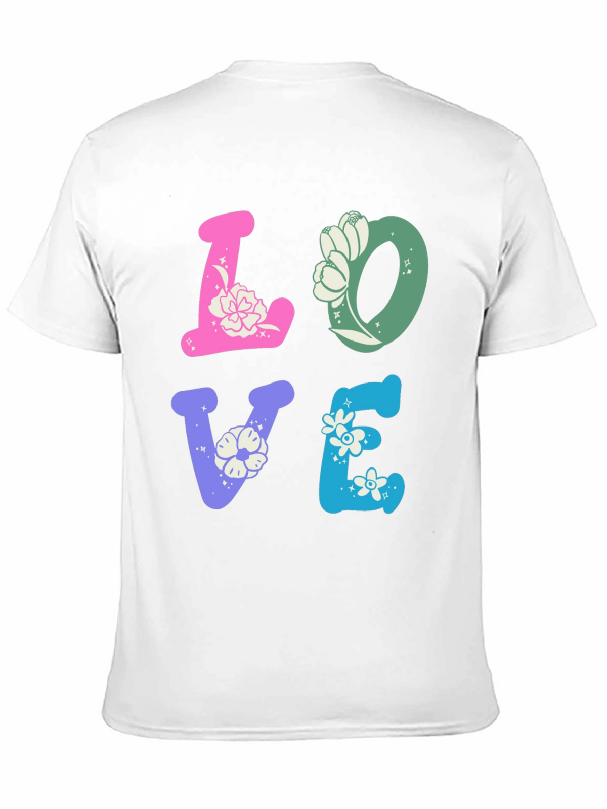 Floral LOVE Graphic Tee - Trendy Casual Shirt