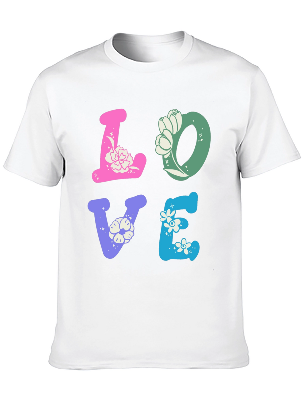 Floral LOVE Graphic Tee - Trendy Casual Shirt