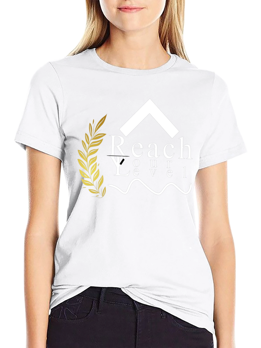 Reach Your Level Black Graphic Tee