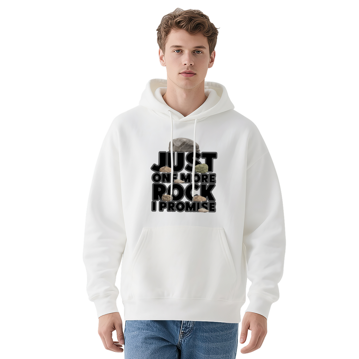 "JUST ONE MORE ROCK I PROMISE" Graphic Hoodie