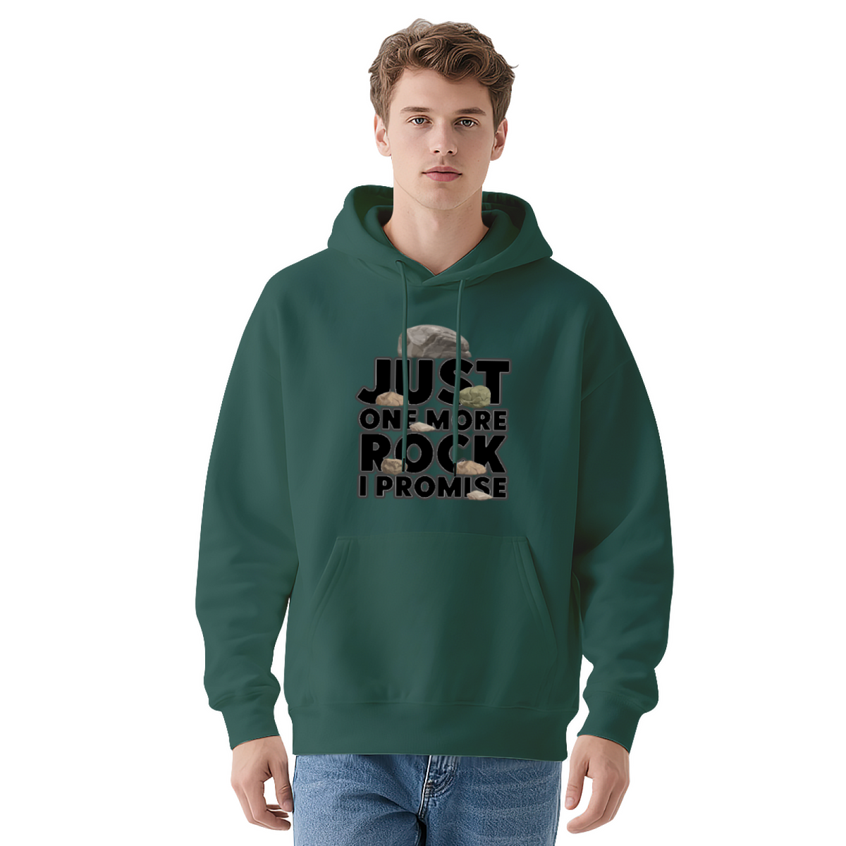 "JUST ONE MORE ROCK I PROMISE" Graphic Hoodie