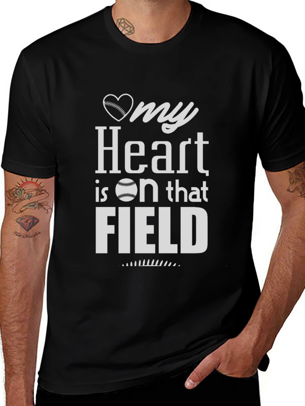 My Heart is on that Field Baseball T-Shirt