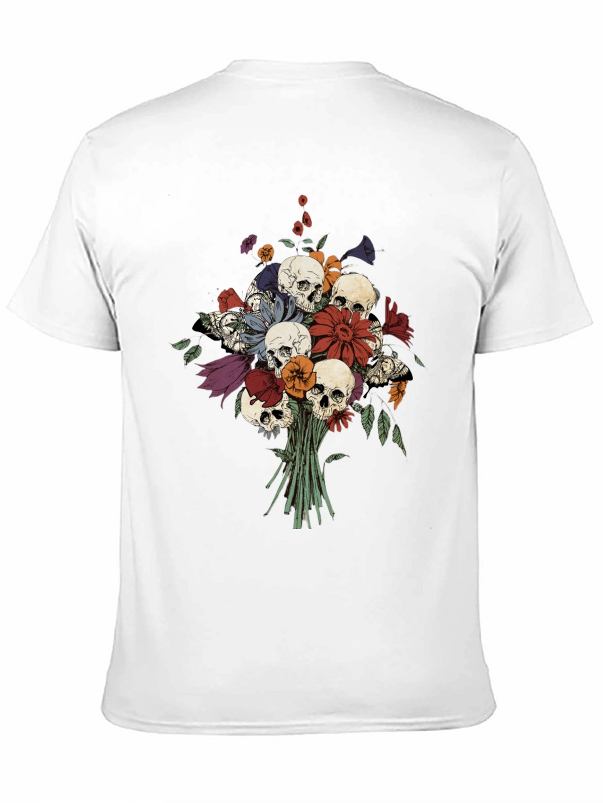 Skull & Flower Bouquet Black T-Shirt