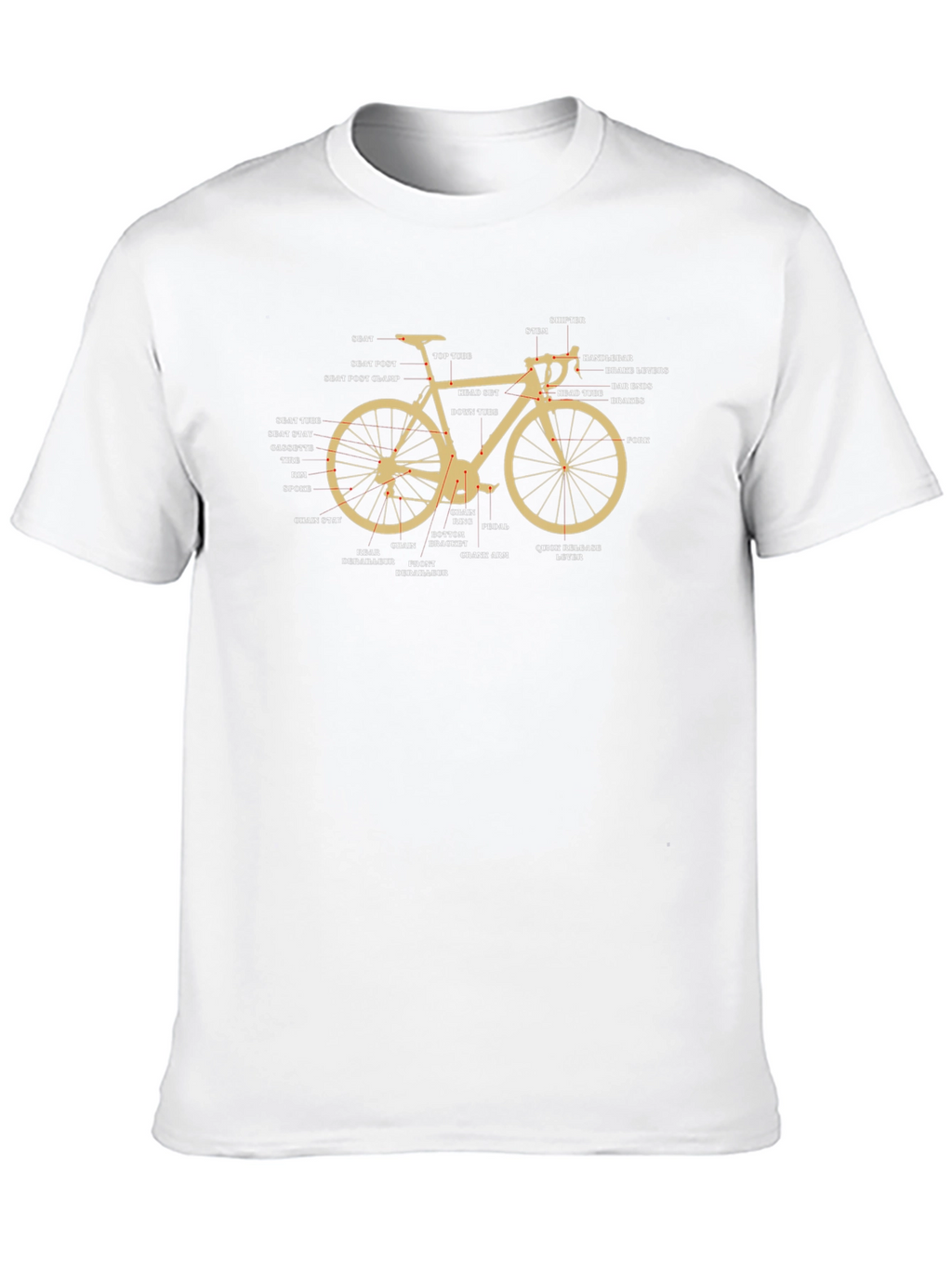 Bicycle Parts T-Shirt - Anatomy of a Bike Tee