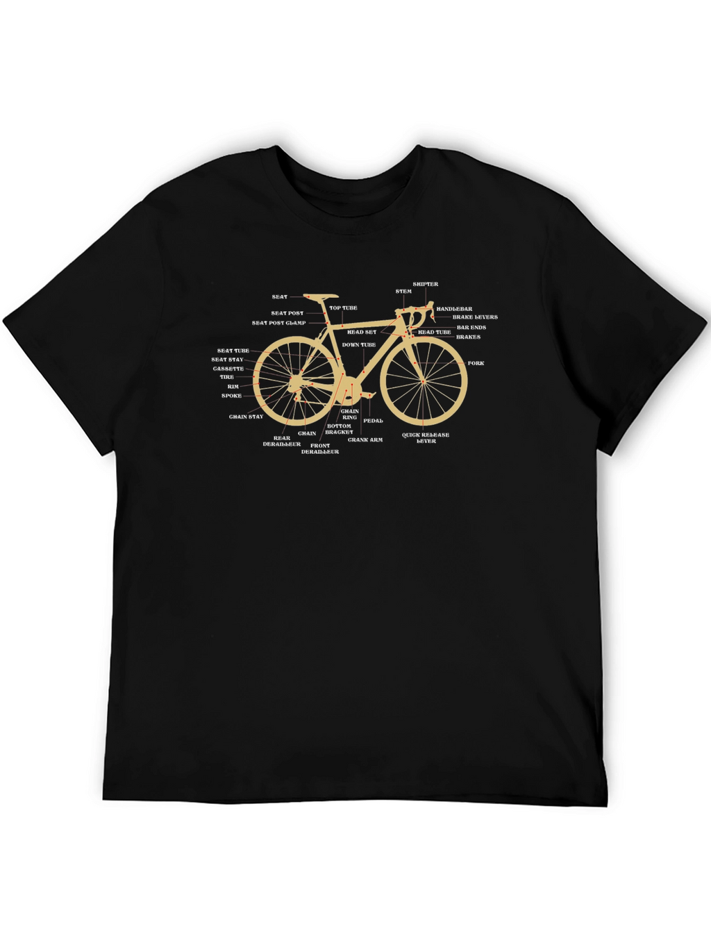 Bicycle Parts T-Shirt - Anatomy of a Bike Tee