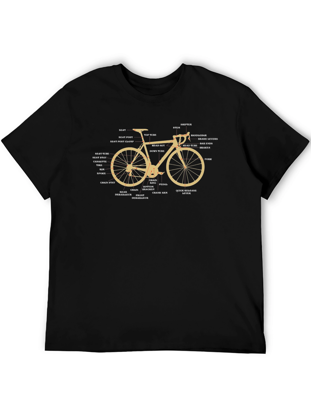 Bicycle Parts T-Shirt - Anatomy of a Bike Tee