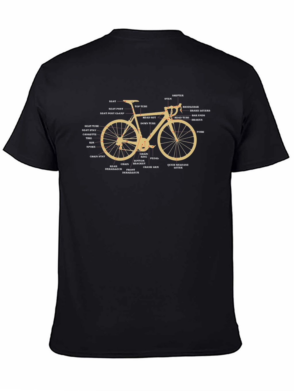 Bicycle Parts T-Shirt - Anatomy of a Bike Tee