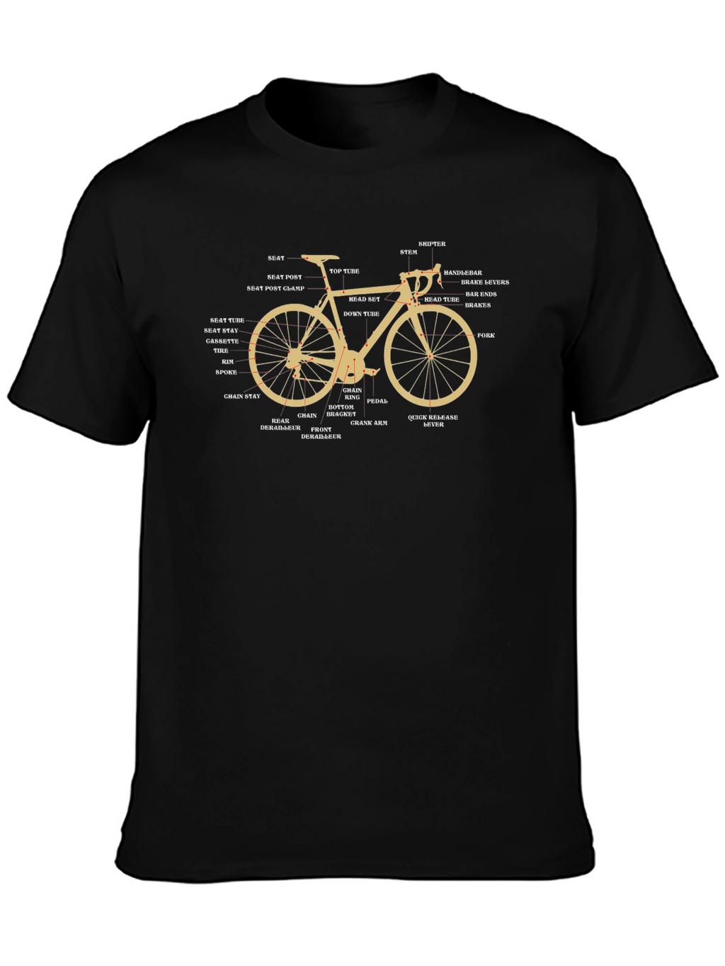 Bicycle Parts T-Shirt - Anatomy of a Bike Tee