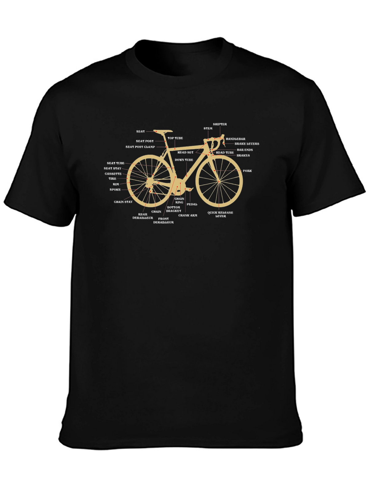 Bicycle Parts T-Shirt - Anatomy of a Bike Tee