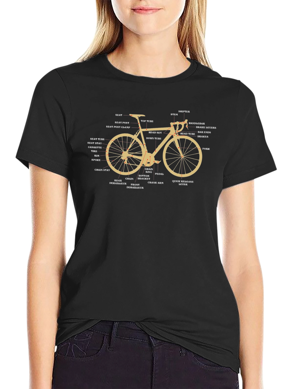 Bicycle Parts T-Shirt - Anatomy of a Bike Tee