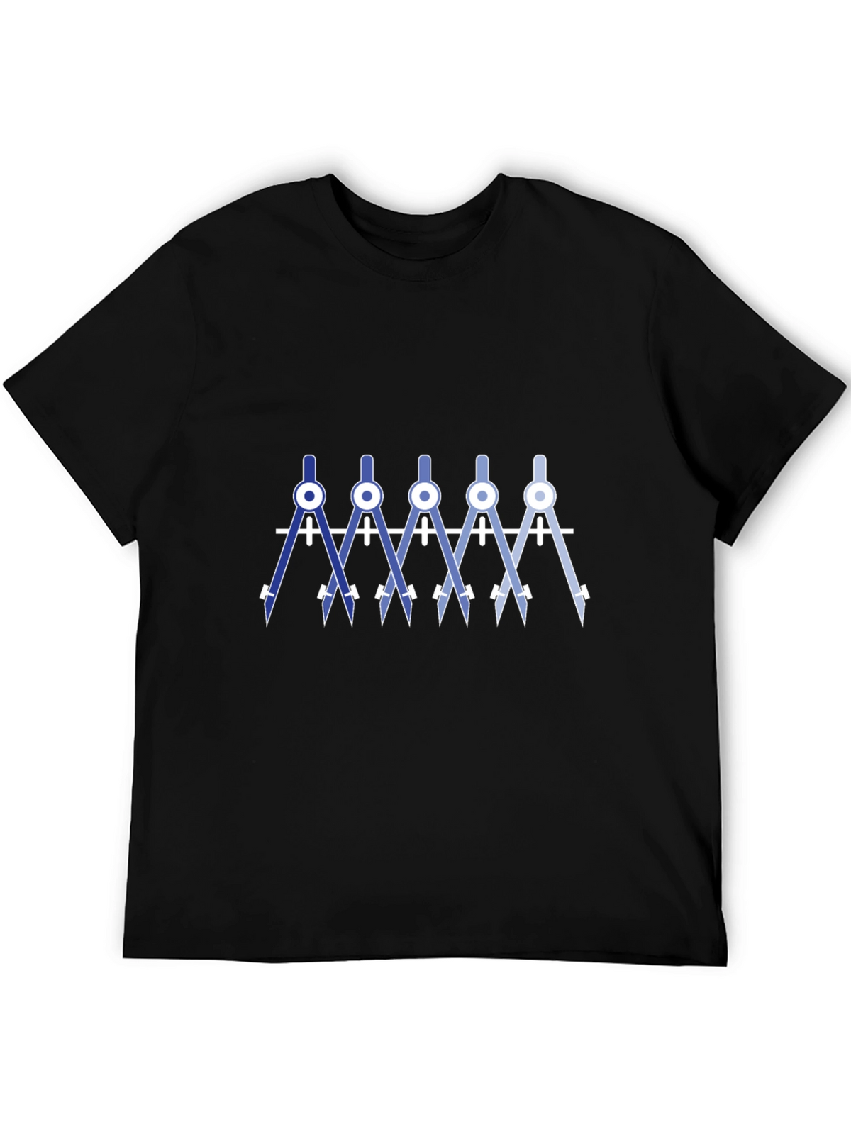 Geometric Compass T-Shirt - Black Cotton Blend