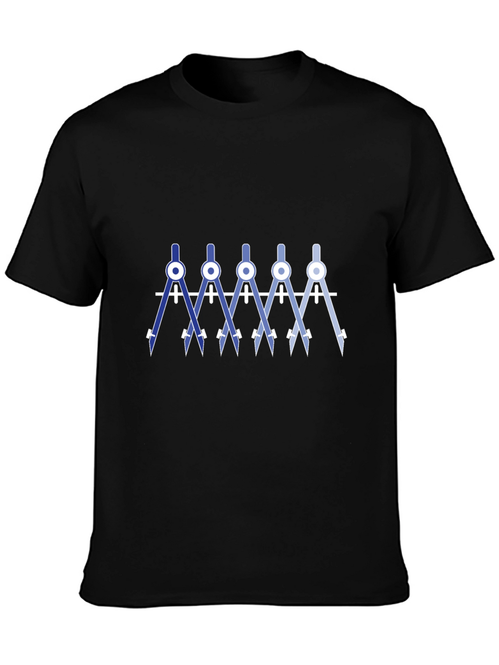 Geometric Compass T-Shirt - Black Cotton Blend
