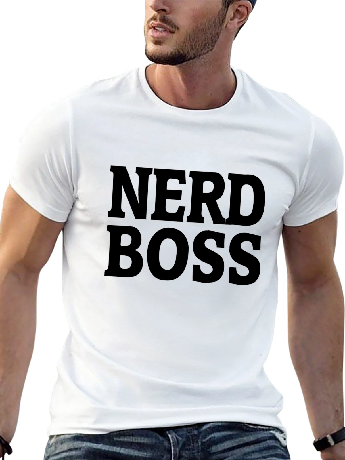 Nerd Boss Black Graphic T-Shirt