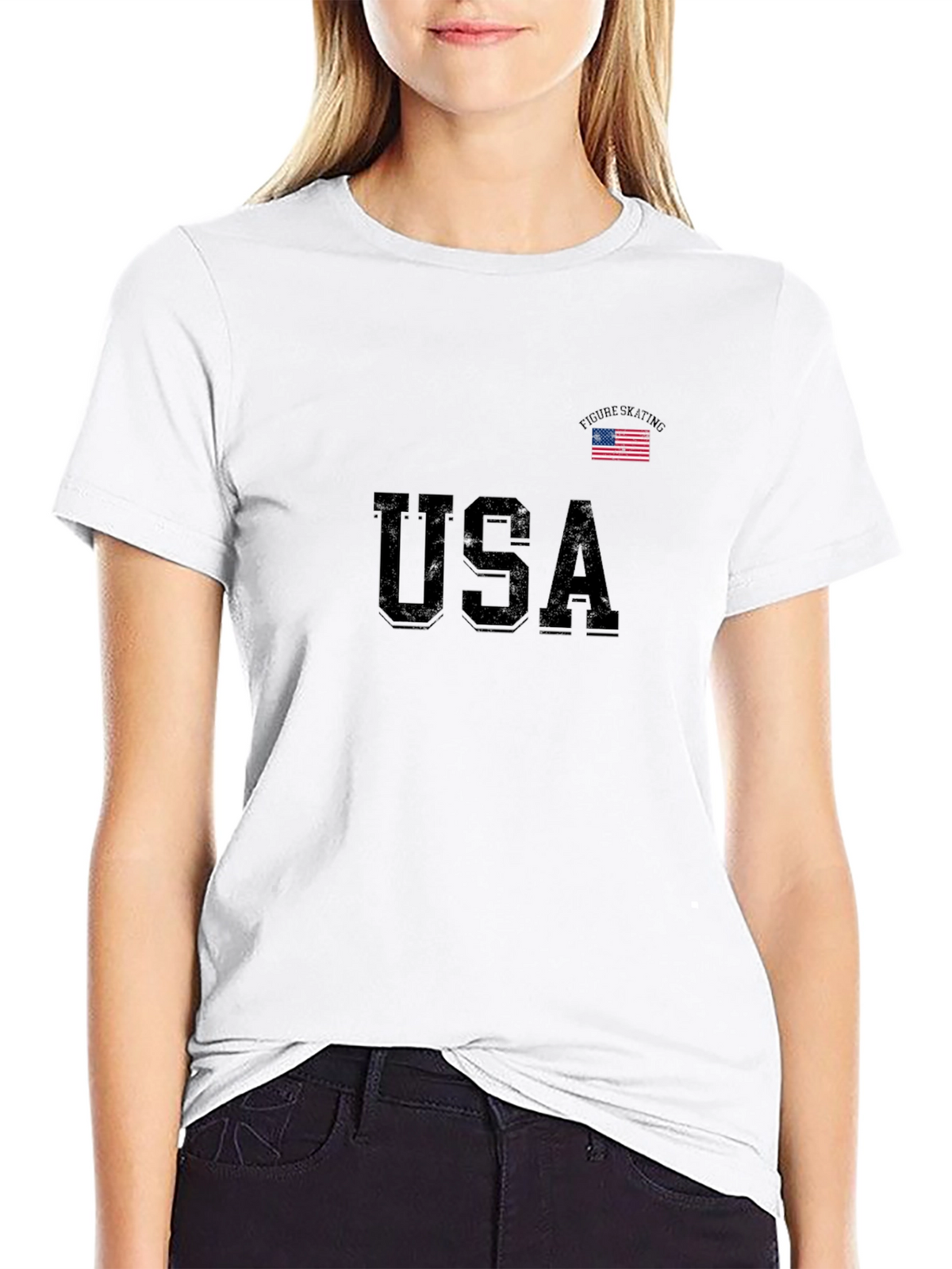 USA Figure Skating T-Shirt - Black