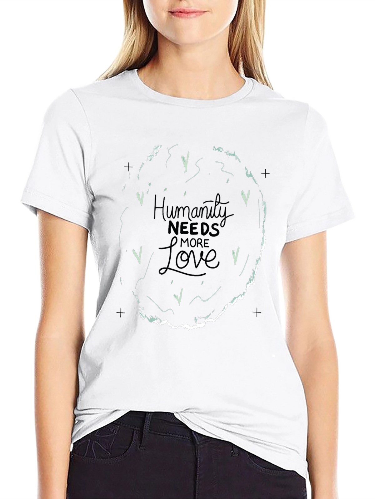 Humanity Needs More Love Graphic Tee - Black