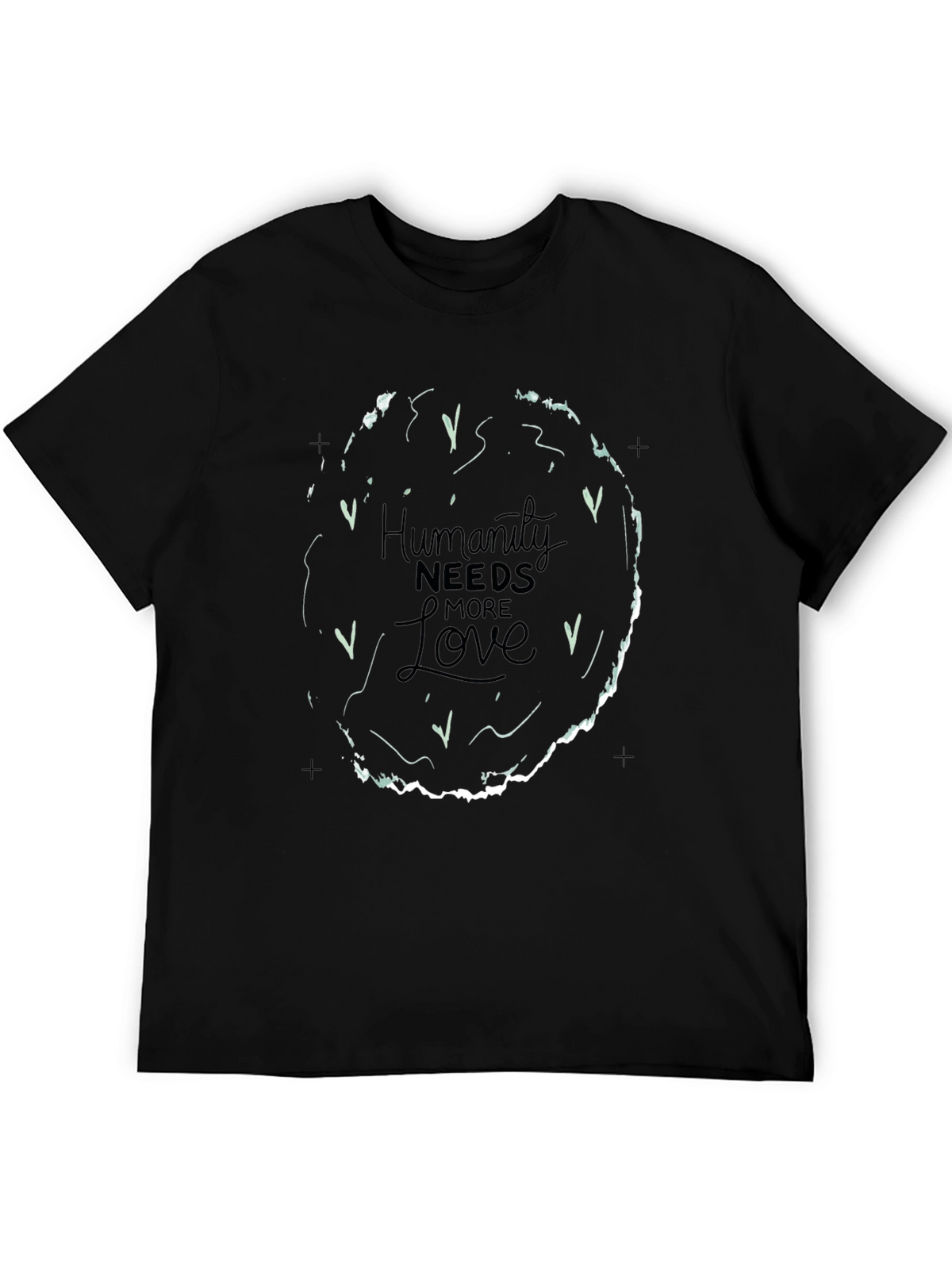 Humanity Needs More Love Graphic Tee - Black