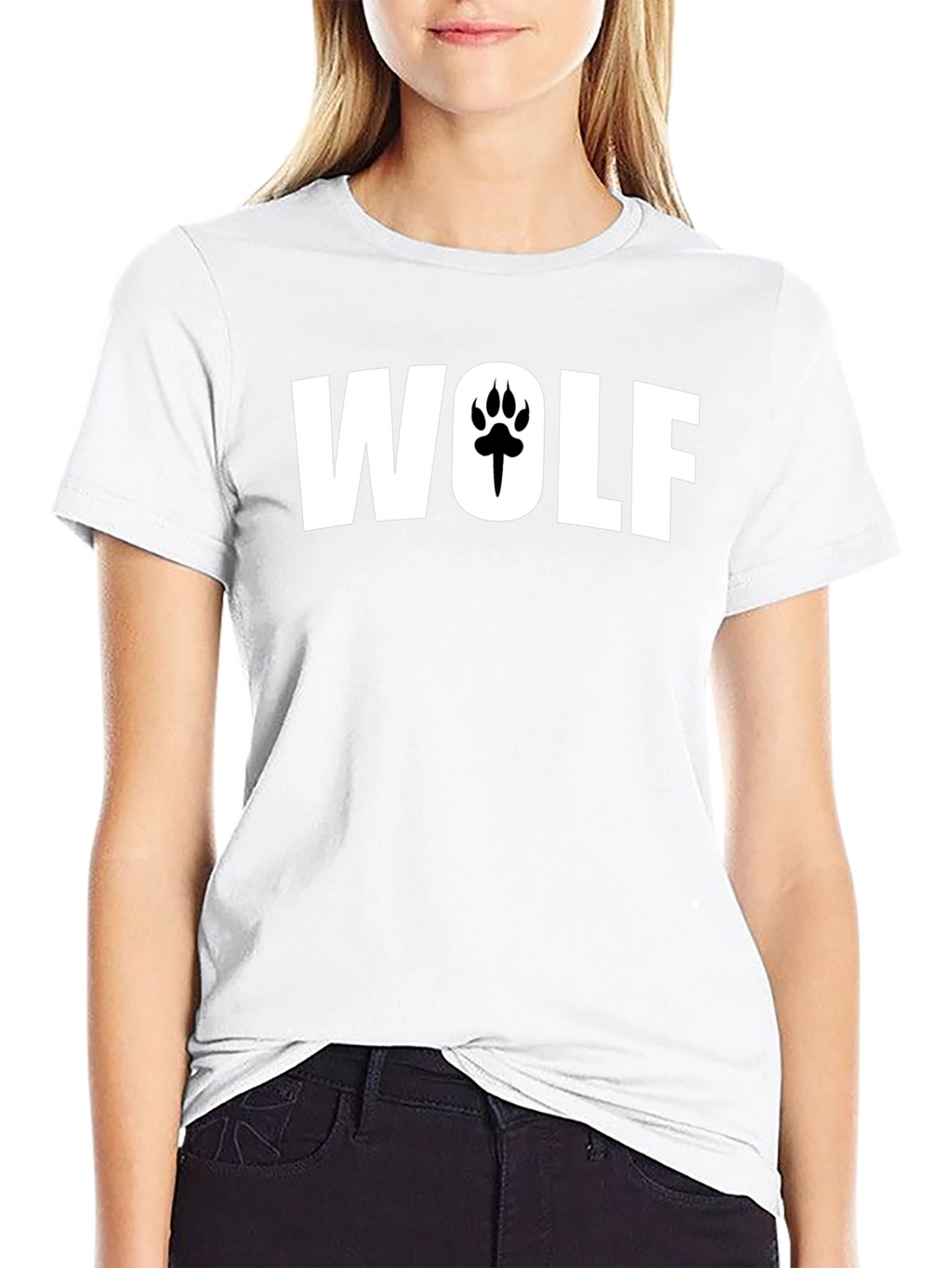 Wolf Paw Print Graphic T-Shirt - Casual Cotton Tee