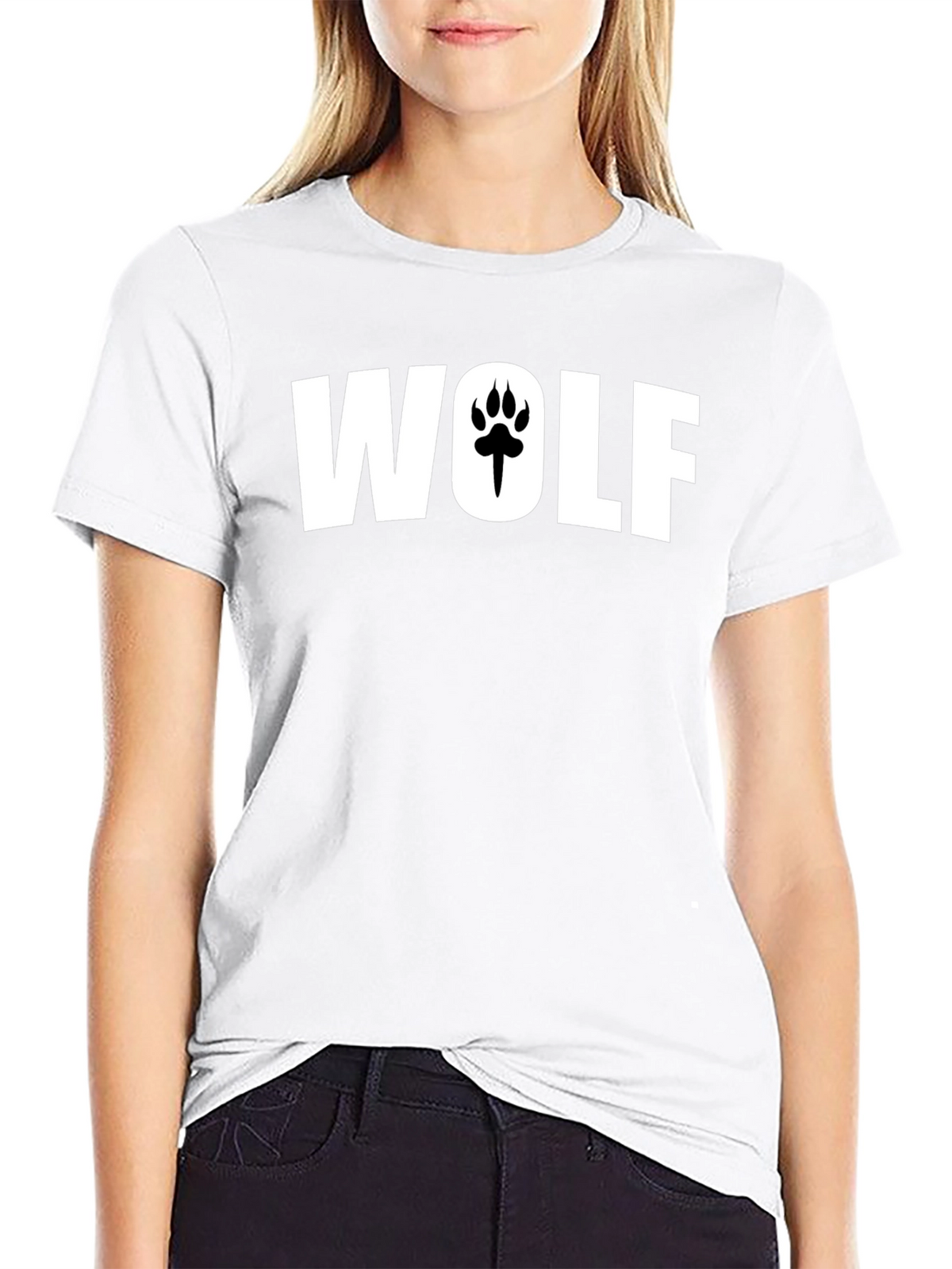 Wolf Paw Print Graphic T-Shirt - Casual Cotton Tee