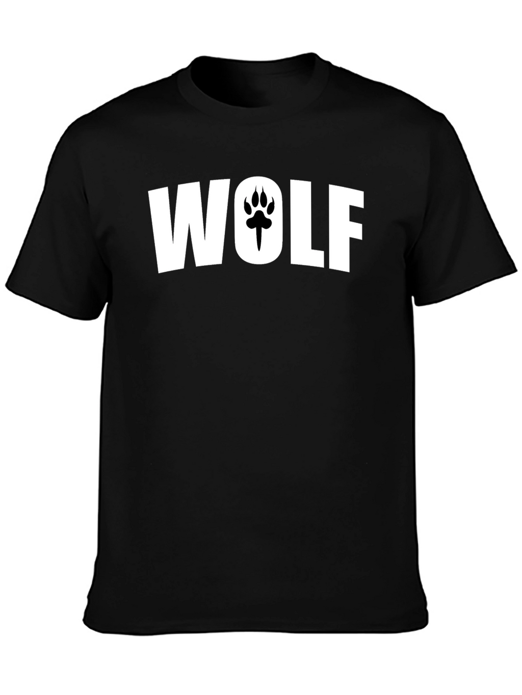 Wolf Paw Print Graphic T-Shirt - Casual Cotton Tee