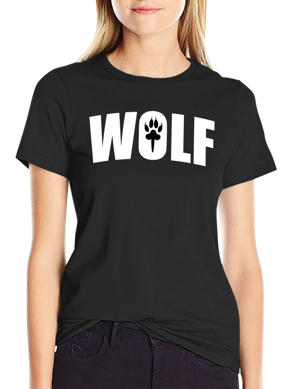 Wolf Paw Print Graphic T-Shirt - Casual Cotton Tee