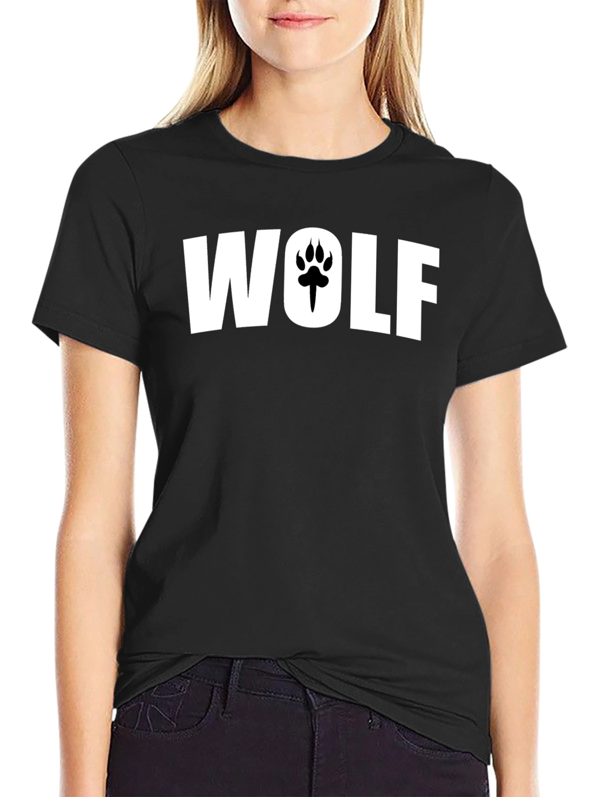 Wolf Paw Print Graphic T-Shirt - Casual Cotton Tee