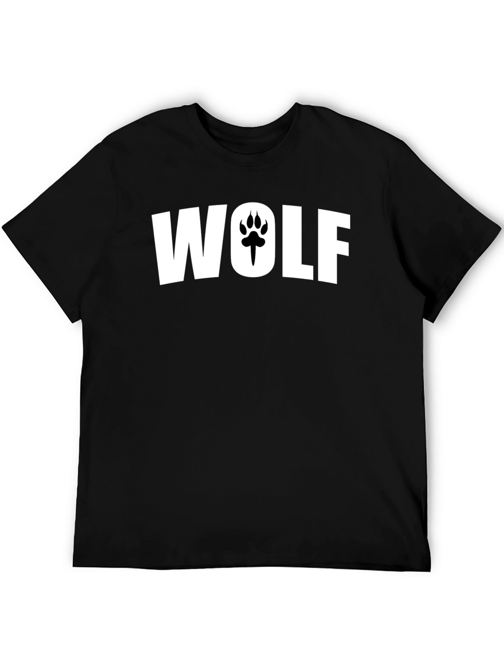 Wolf Paw Print Graphic T-Shirt - Casual Cotton Tee