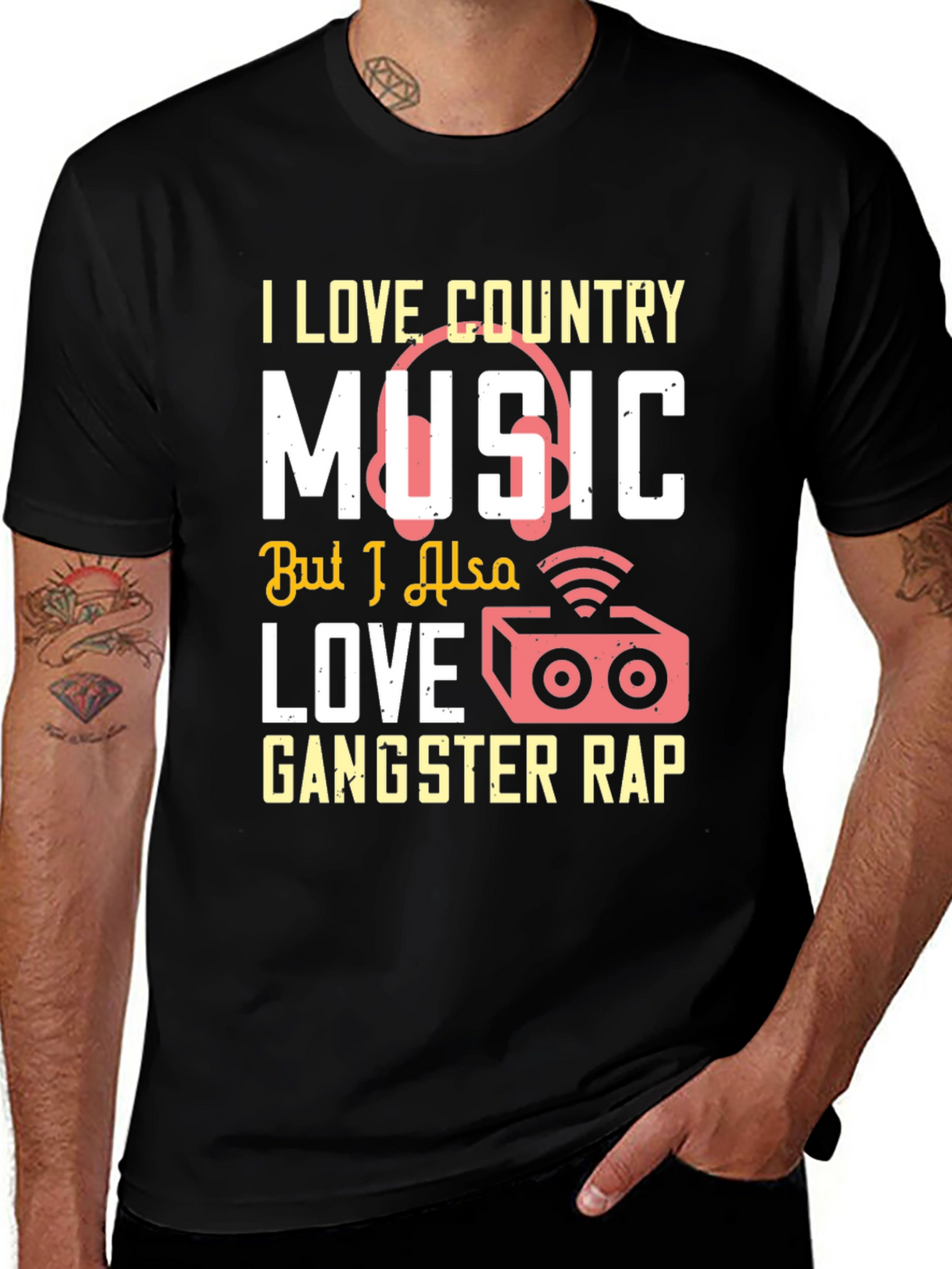 Country & Rap Music Lover T-Shirt