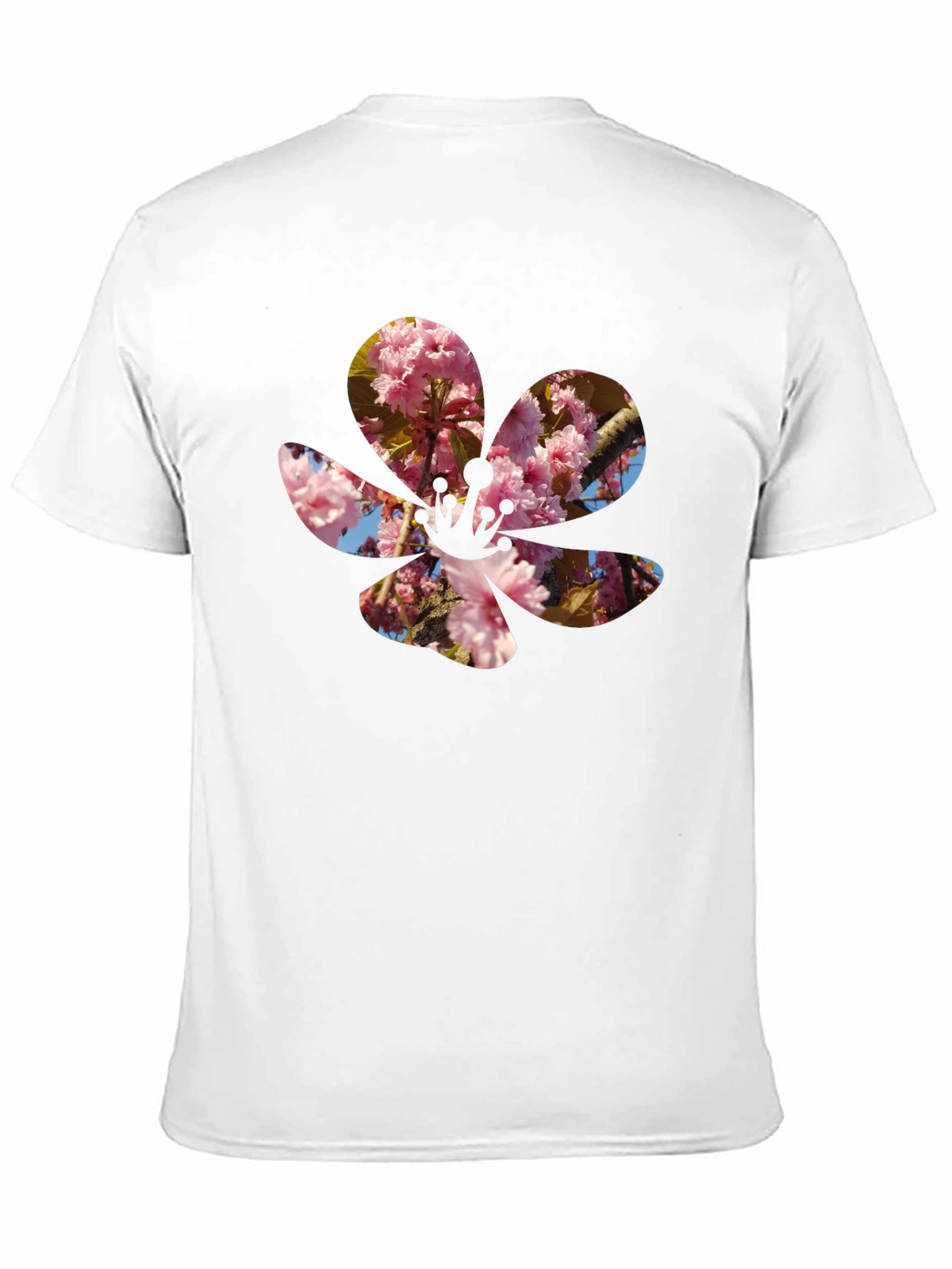Blossom Print T-Shirt - Casual Black Tee