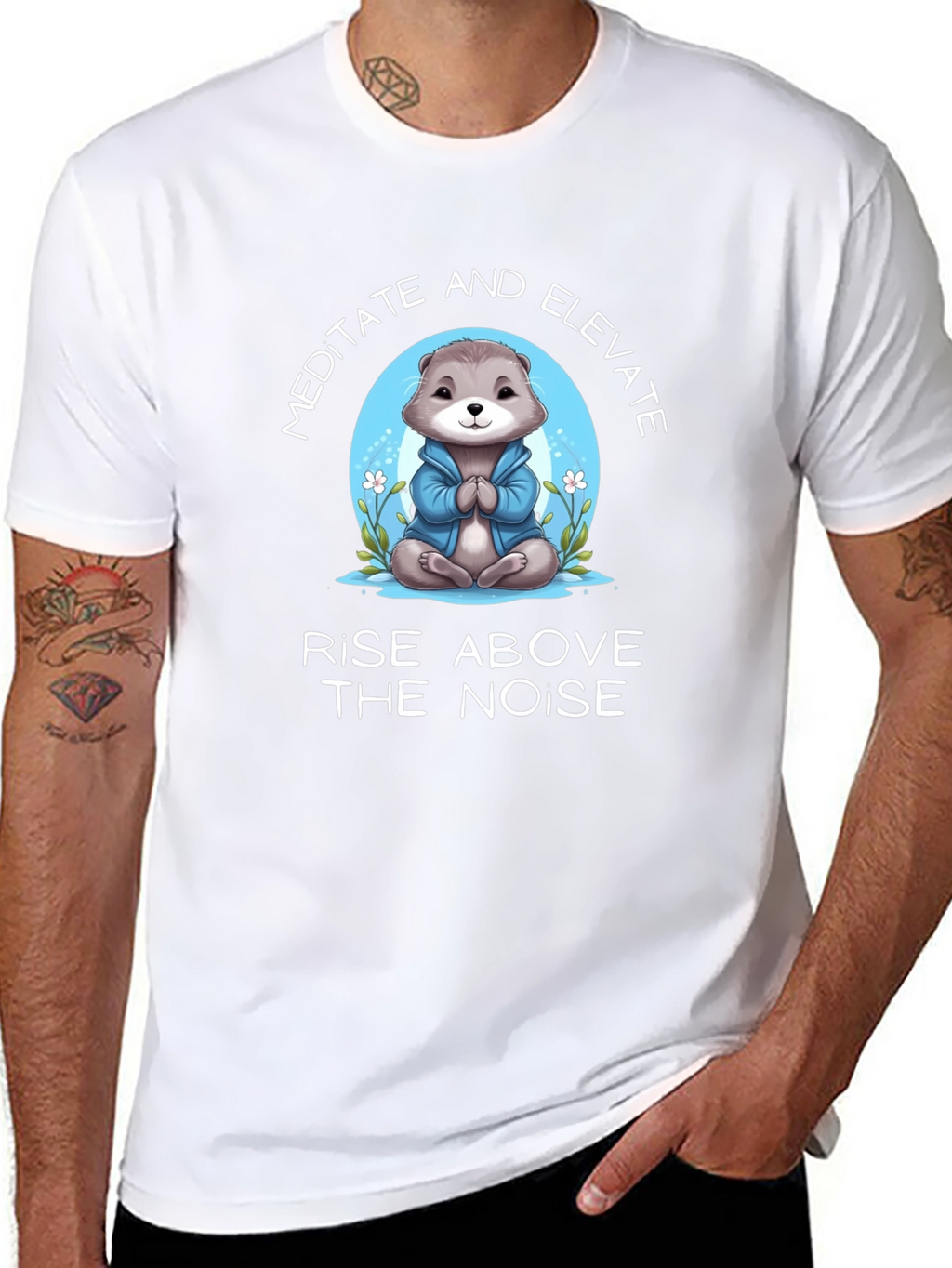 Meditate Otter T-Shirt - Rise Above the Noise