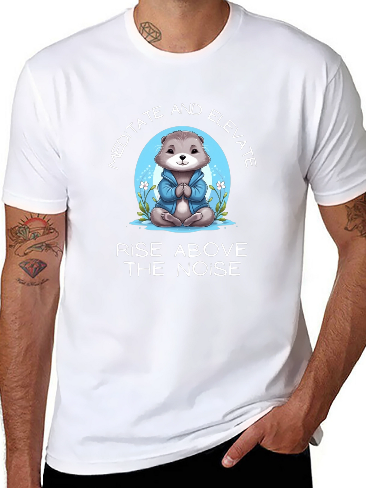 Meditate Otter T-Shirt - Rise Above the Noise