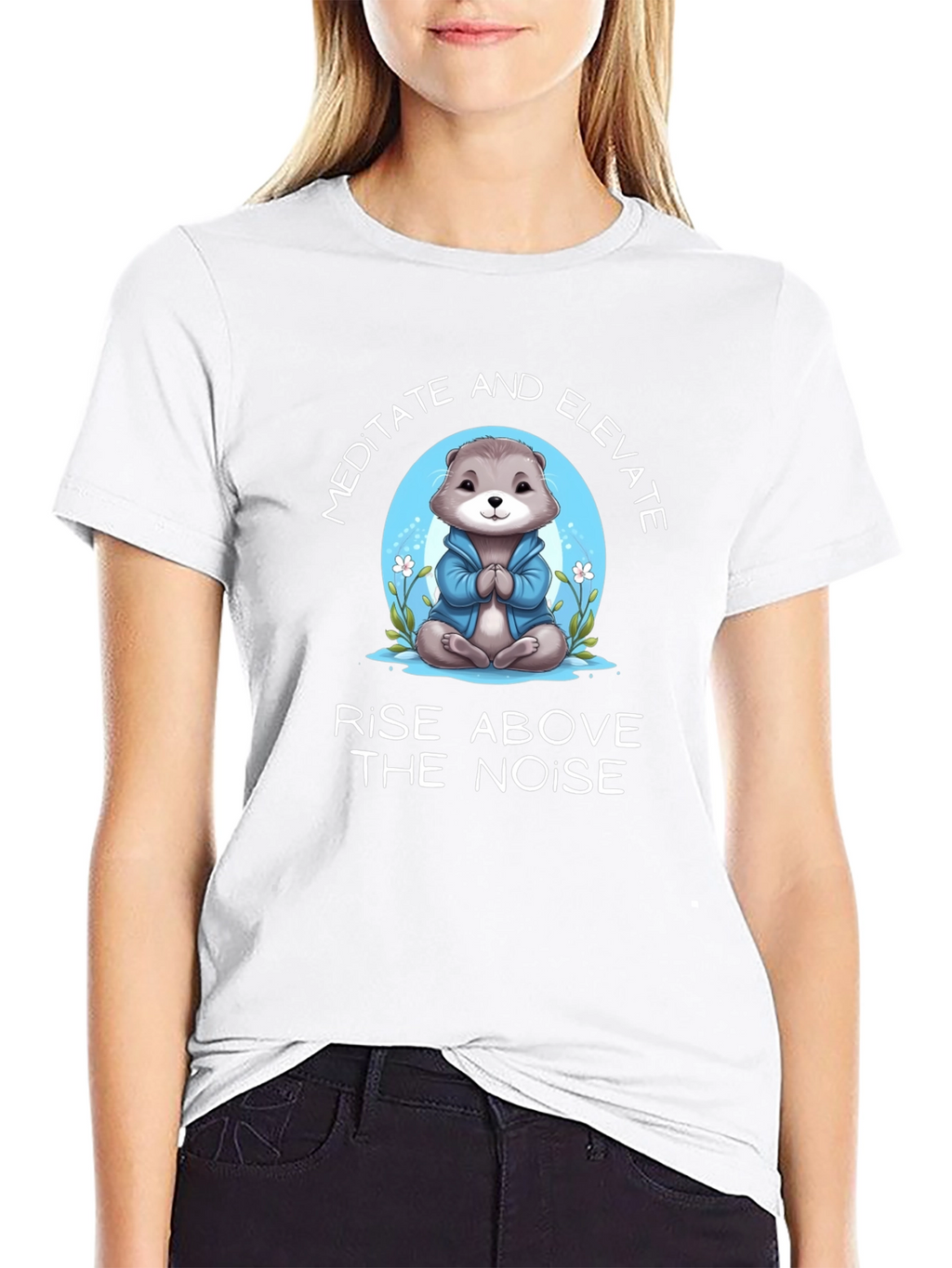 Meditate Otter T-Shirt - Rise Above the Noise
