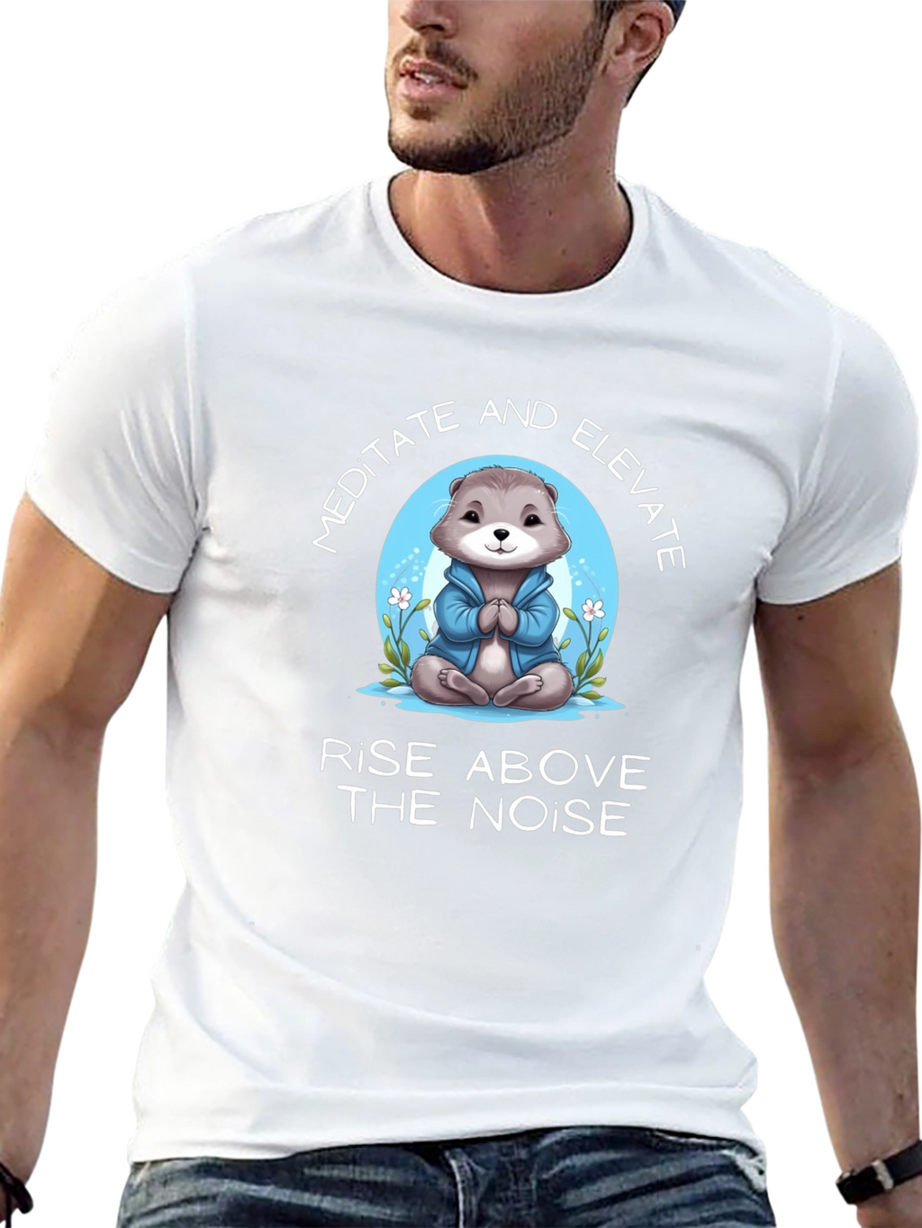 Meditate Otter T-Shirt - Rise Above the Noise