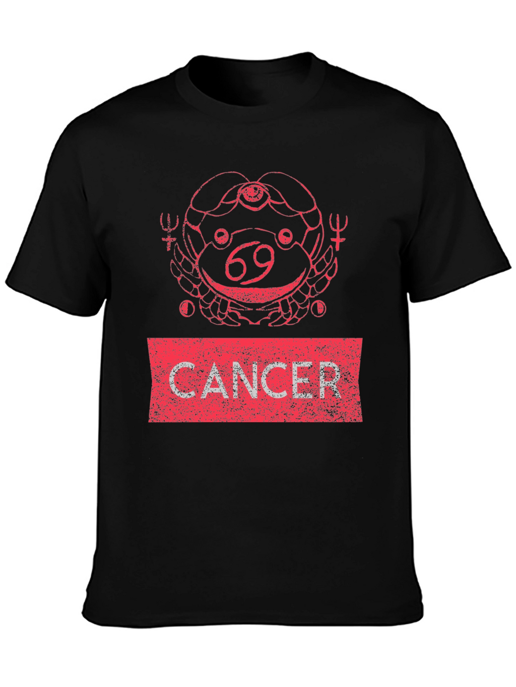 Cancer Zodiac T-Shirt - Red Graphic Design