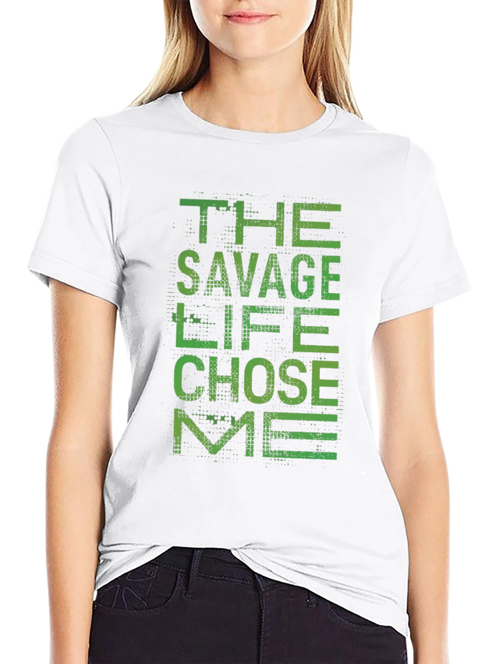 The Savage Life Chose Me Black Graphic T-Shirt