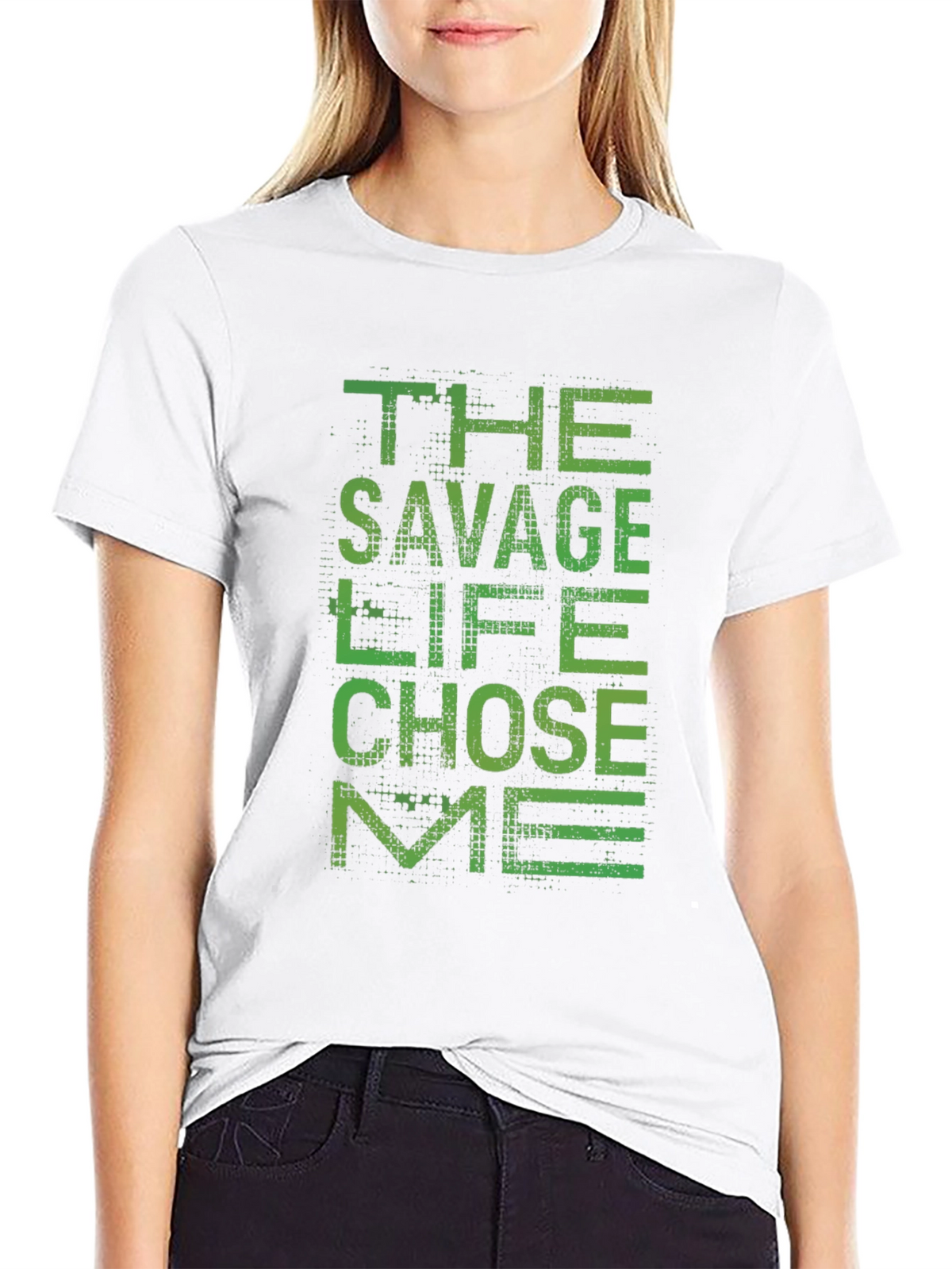 The Savage Life Chose Me Black Graphic T-Shirt