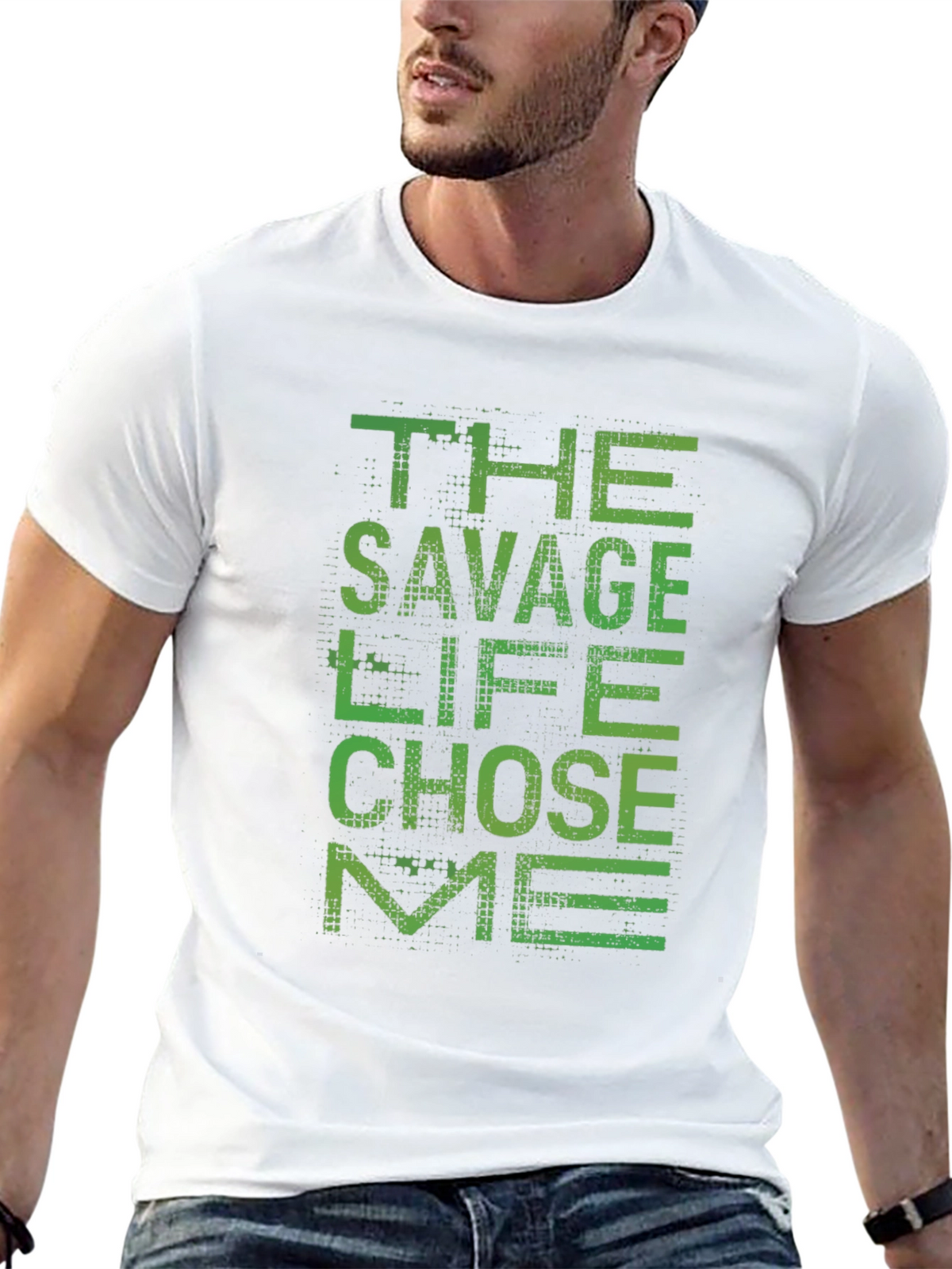 The Savage Life Chose Me Black Graphic T-Shirt