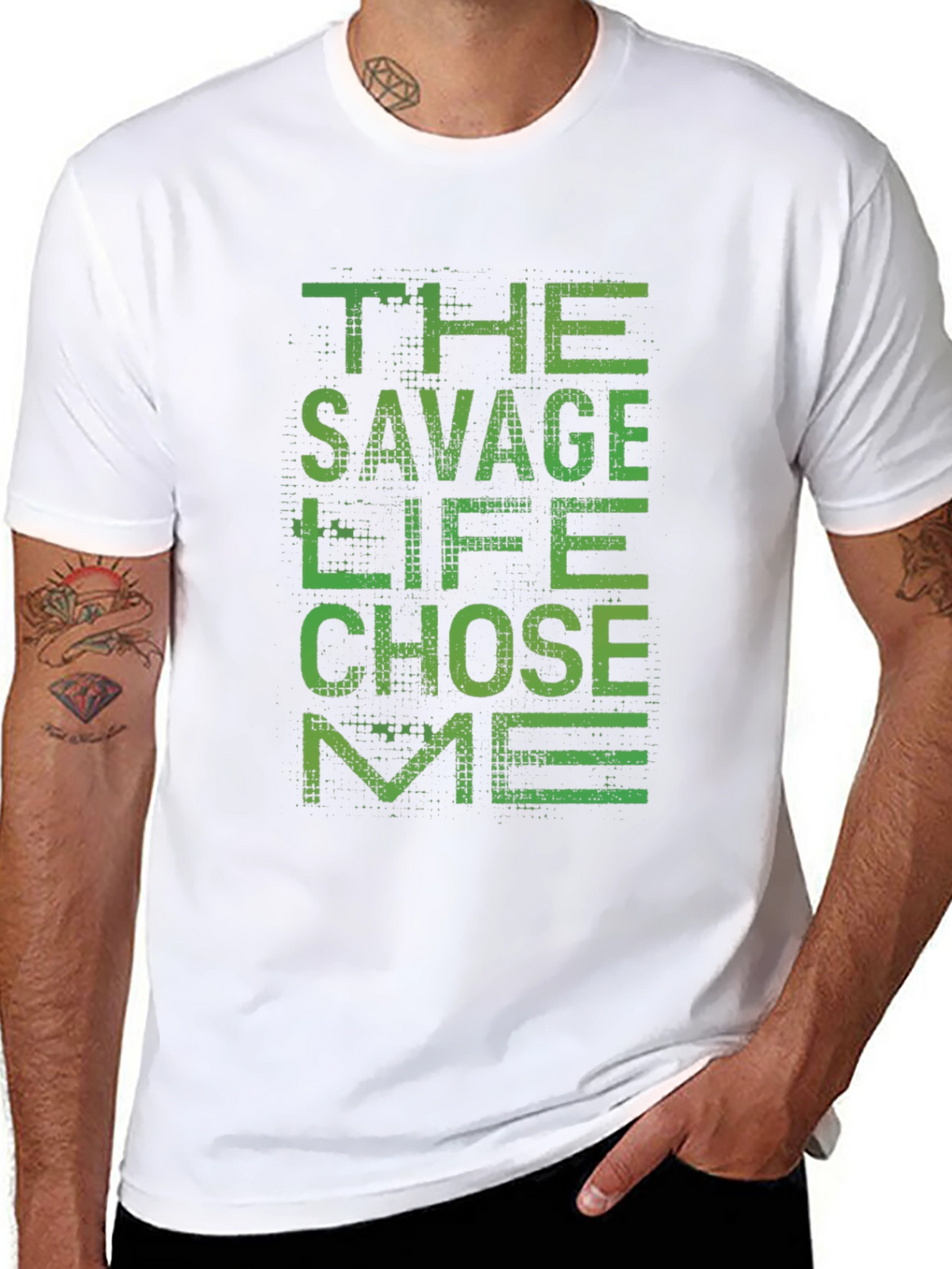 The Savage Life Chose Me Black Graphic T-Shirt