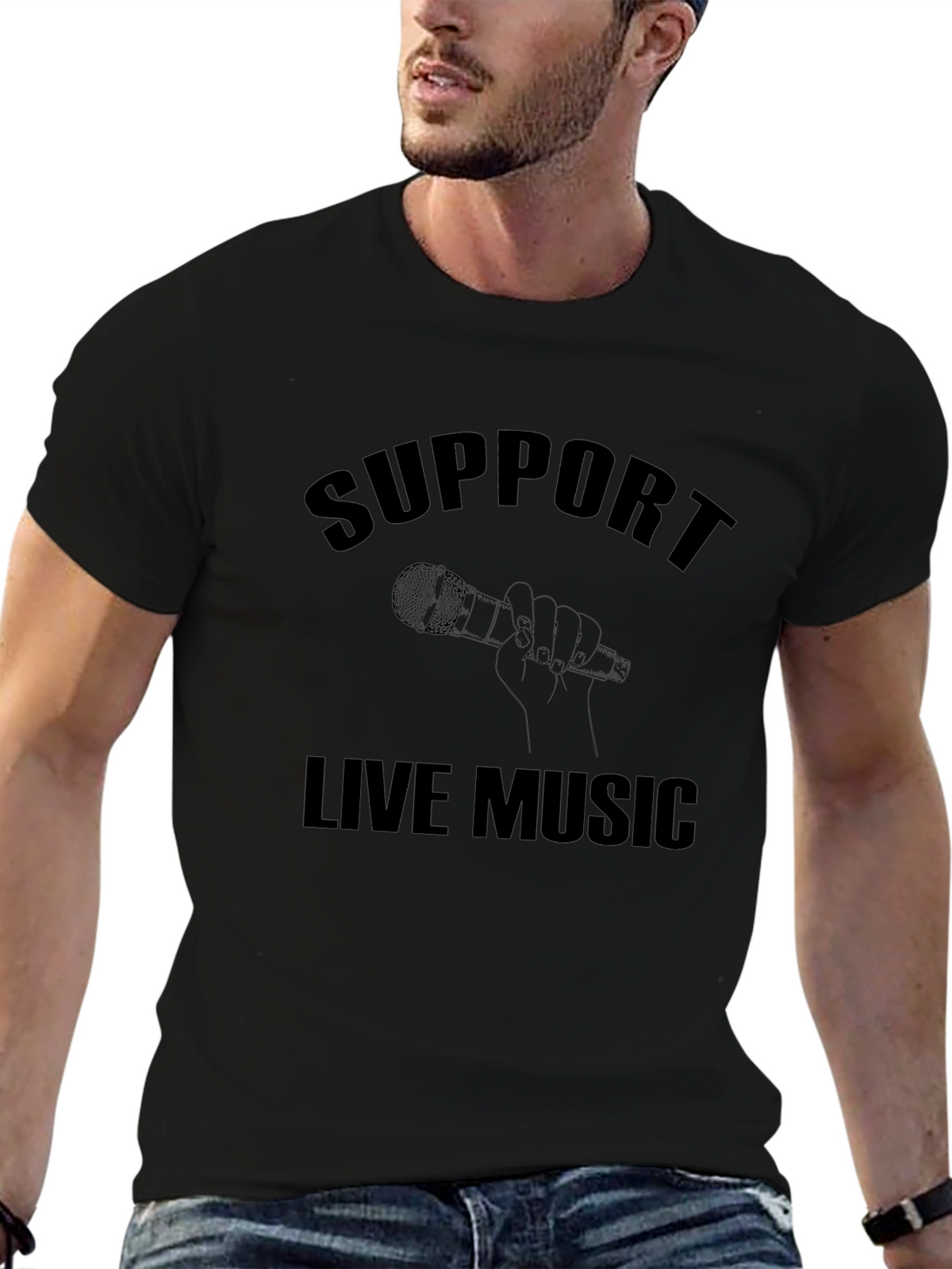 Support Live Music Black T-Shirt