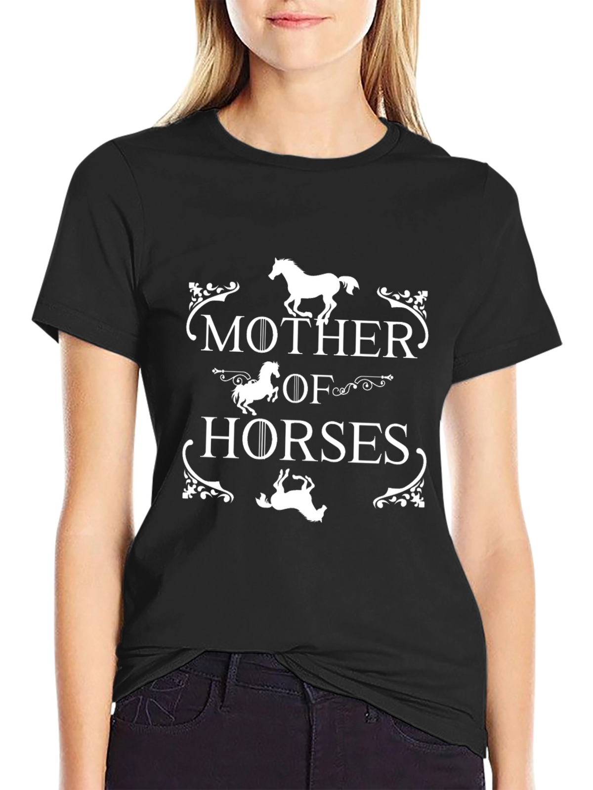 Mother of Horses Graphic T-Shirt - Black