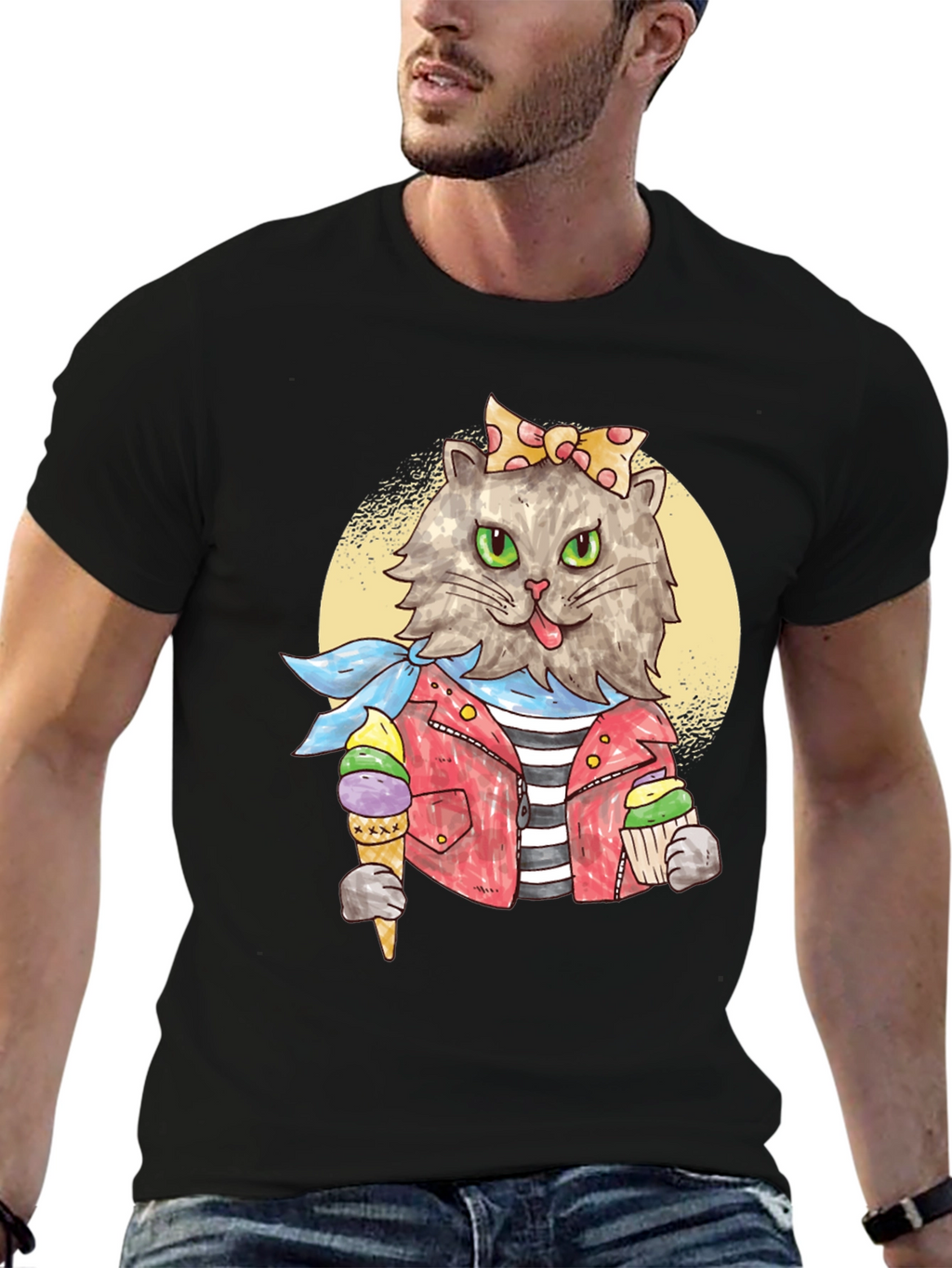 Cat Ice Cream T-Shirt - Quirky Style